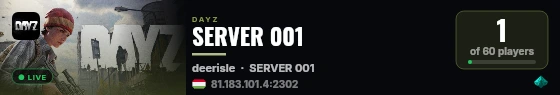 SERVER 001 live status badge