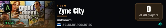  Zync City live status badge