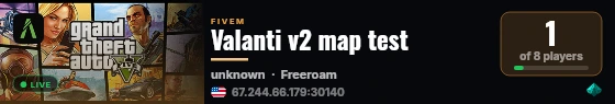 Valanti v2 map test live status badge