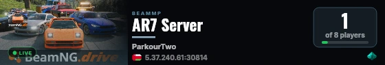 AR7 Server live status badge
