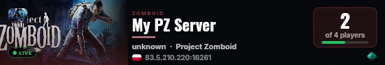 My PZ Server live status badge