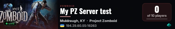 My PZ Server test live status badge