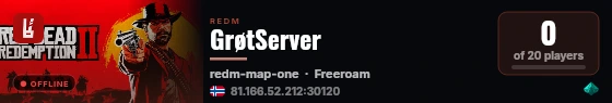 GrøtServer live status badge