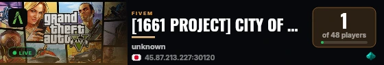 [1661 PROJECT] CITY OF PELIGRO live status badge