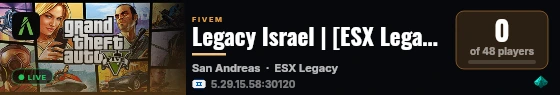 Legacy Israel | [ESX Legacy] live status badge