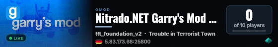 Nitrado.NET Garry's Mod Server live status badge