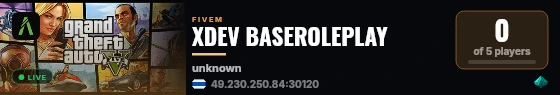 XDEV BASEROLEPLAY live status badge