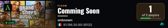Comming Soon live status badge