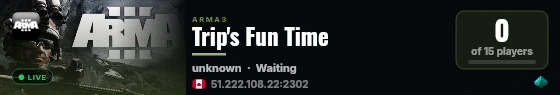 Trip's Fun Time live status badge