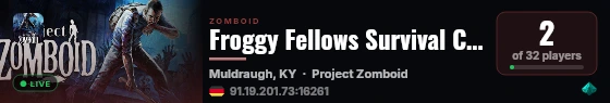 Froggy Fellows Survival Club live status badge