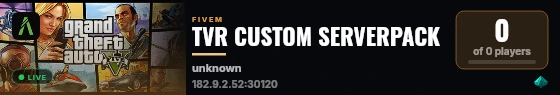 TVR CUSTOM SERVERPACK live status badge