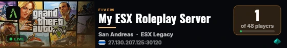 My ESX Roleplay Server live status badge
