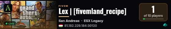 Lex | [fivemland_recipe] live status badge