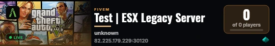 Test | ESX Legacy Server live status badge