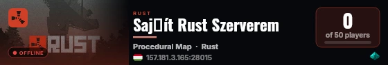Saj├ít Rust Szerverem live status badge