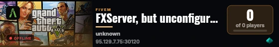 FXServer, but unconfigured live status badge