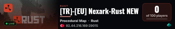 [TR]-[EU] Nexark-Rust NEW live status badge