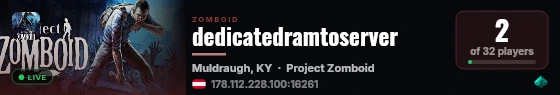 dedicatedramtoserver live status badge