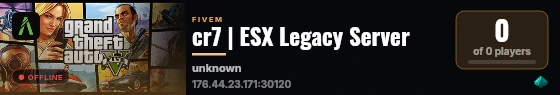 cr7 | ESX Legacy Server live status badge