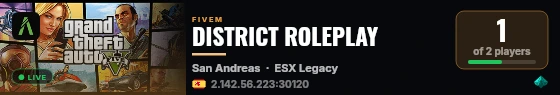 DISTRICT ROLEPLAY live status badge
