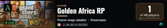 Golden Africa RP live status badge