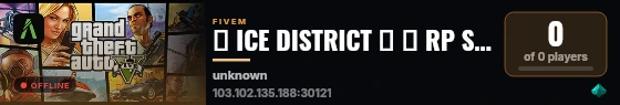 ❄️ ICE DISTRICT ➤ 🔐 RP SÉRIEUX ➤ 🎁 GIVEAWAY ➤ ⚖️ ILLÉGAL & LÉGAL ➤ 🚀 150 FPS ➤ 💬 DISCORD.GG/ICEDISTRICT ➤ ✨ UNIQUE live status badge