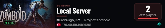 Local Server live status badge