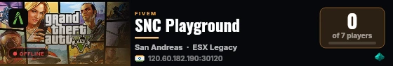 SNC Playground live status badge