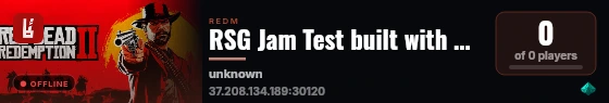 RSG Jam Test built with Rexshack RedM Build by Rexshack Gaming! live status badge
