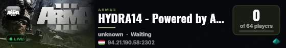HYDRA14 - Powered by AMP live status badge