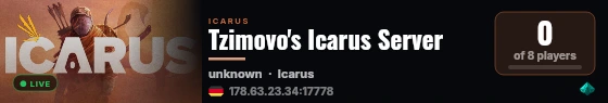 Tzimovo's Icarus Server live status badge