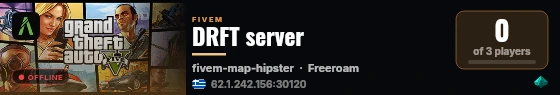 DRFT server live status badge