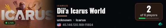 Dii'a Icarus World live status badge
