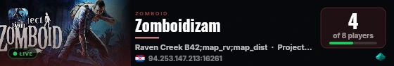 Zomboidizam live status badge