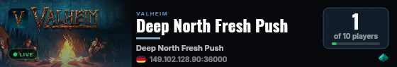 Deep North Fresh Push live status badge