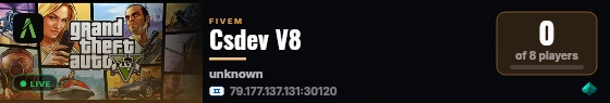 Csdev V8 live status badge