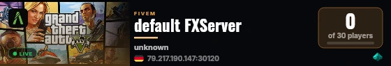 default FXServer live status badge