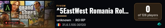 ^5EastWest Romania Roleplay live status badge