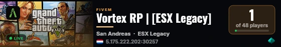 Vortex RP | [ESX Legacy] live status badge