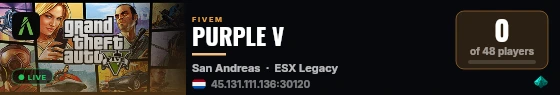 PURPLE V live status badge