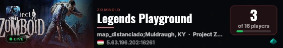 Legends Playground live status badge