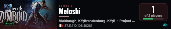 Meloshi live status badge