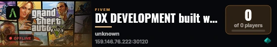DX DEVELOPMENT built with QBCore Framework by JericoFx & Kakarot & Hamy! live status badge