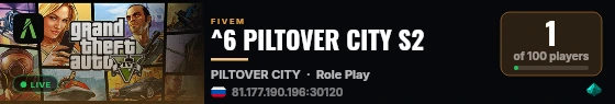 ^6 PILTOVER CITY S2 live status badge