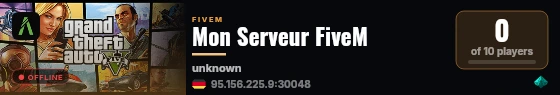 Mon Serveur FiveM live status badge
