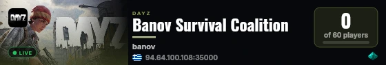 Banov Survival Coalition live status badge