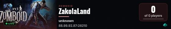 ZakolaLand live status badge