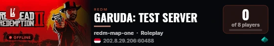 GARUDA: TEST SERVER live status badge