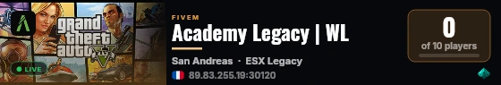 Academy Legacy | WL live status badge