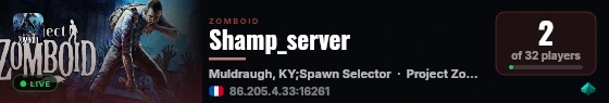 Shamp_server live status badge